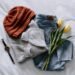 Autumn knitwear and casual clothing arranged for seasonal styling inspiration